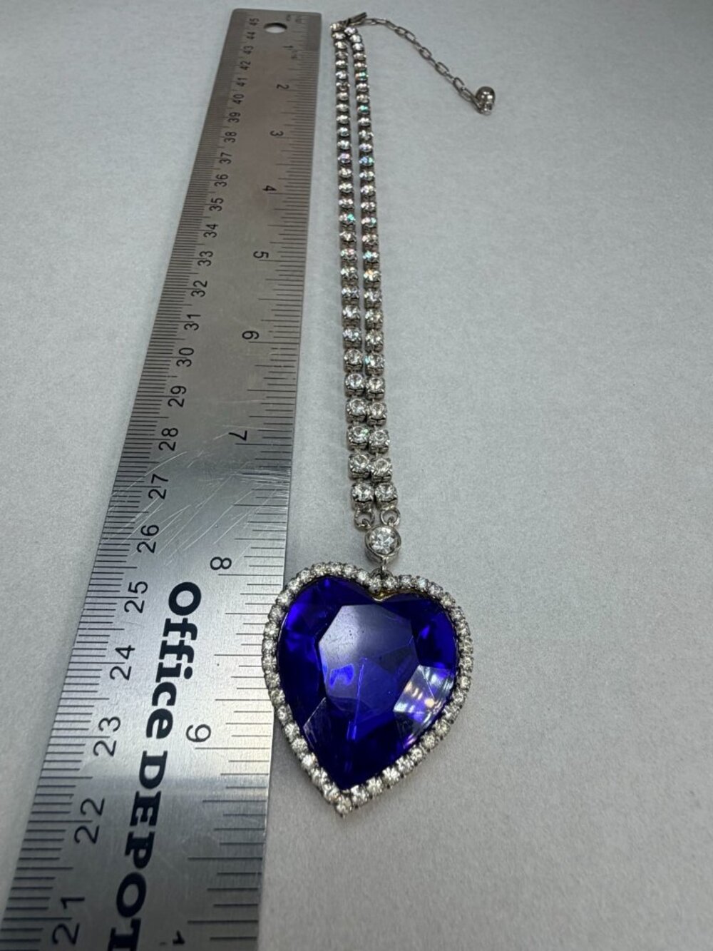 Vintage Eternal Love Titanic Blue Heart Crystal Necklace by RJ Graziano - Picture 6 of 8
